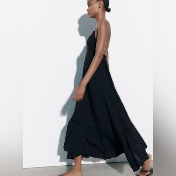 Zara Voluminous Cotton Dress New - Picture 6 of 9